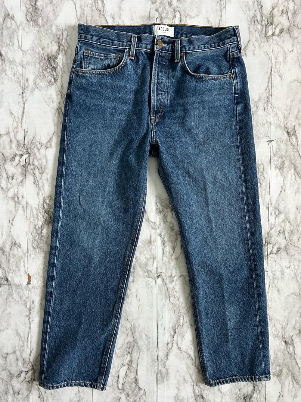 Agolde | Women’s Size 28 Parker Jeans Cropped Straight Leg Placebo wash 5 button